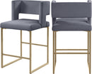 Caleb Grey Velvet Counter Stool