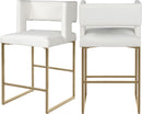 Caleb White Faux Leather Counter Stool