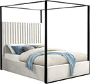 Jax Cream Velvet King Bed