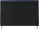 Zara Navy Velvet Full Bed (3 Boxes)