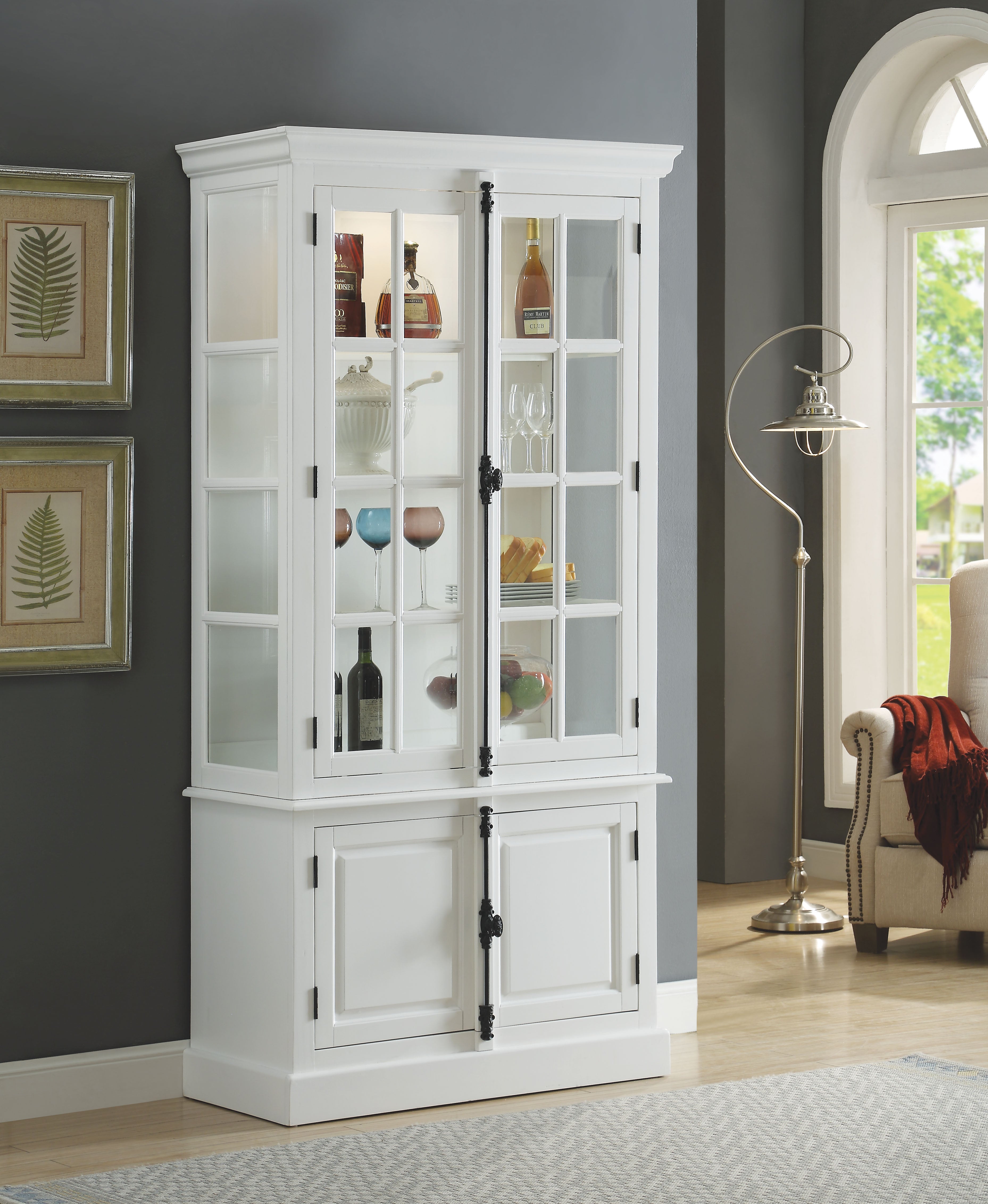 Iovius White Curio Cabinet