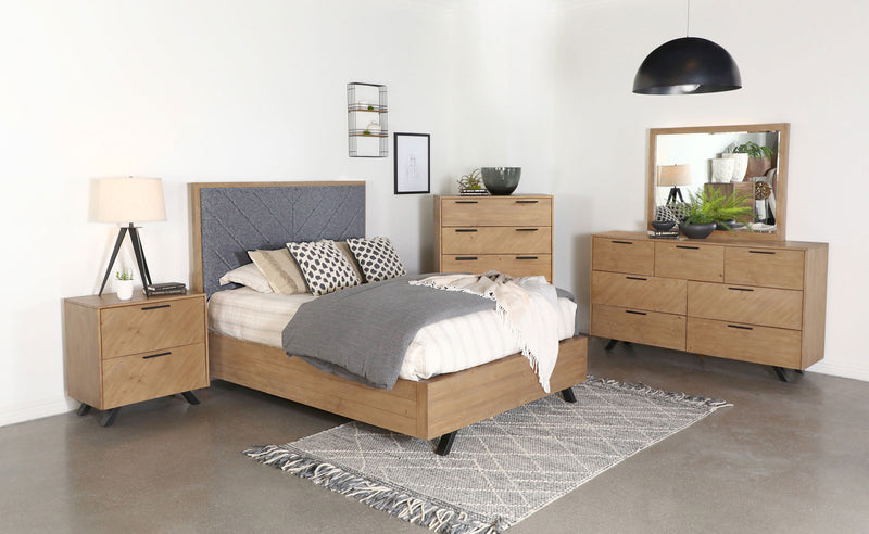 Taylor Bedroom Set Light Honey Brown and Grey