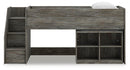 Frandern Loft Bed with Bookcase Storage