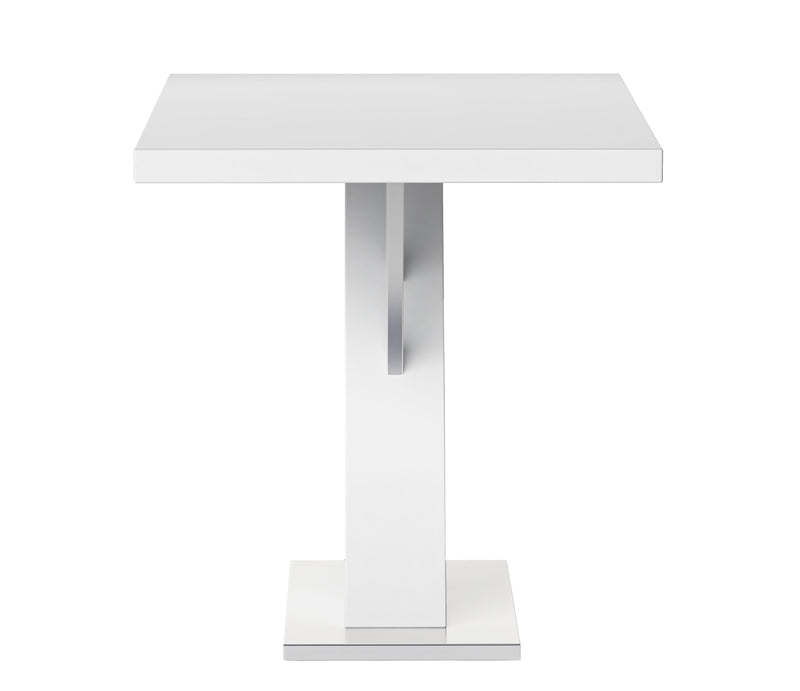 LINDEN Contemporary Dining Table w/ White Gloss Top & Y-Shaped Pedestal