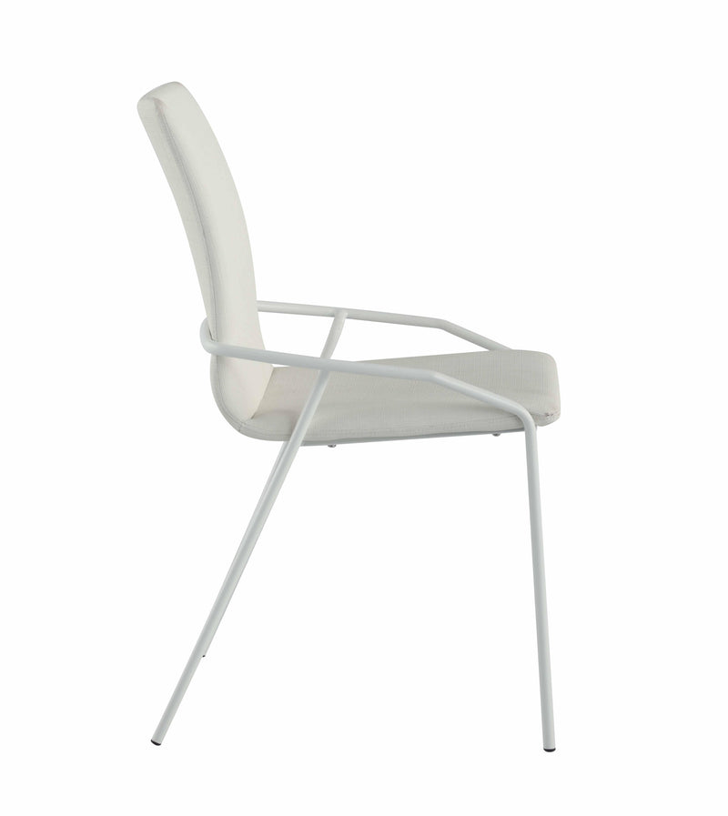 ALICIA Contemporary White Upholstered Side Chair