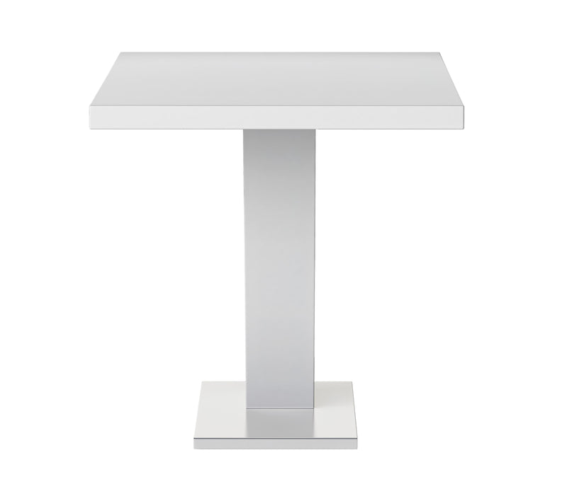 LINDEN Contemporary Dining Table w/ White Gloss Top & Y-Shaped Pedestal
