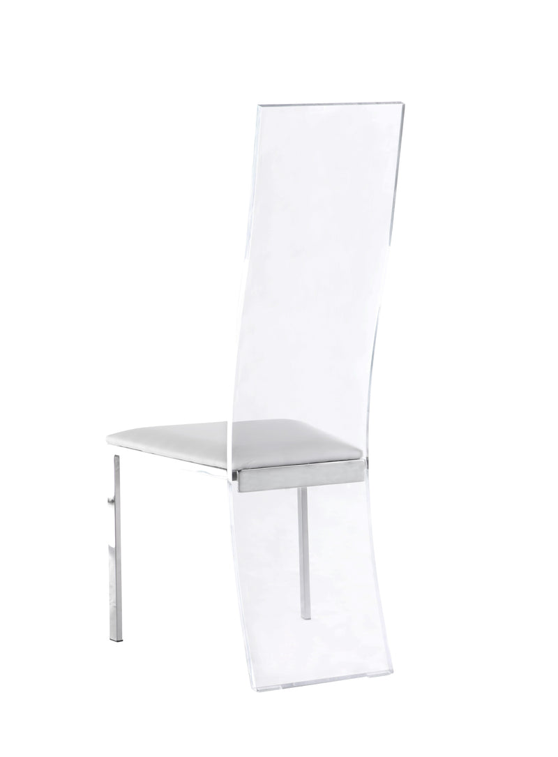 LAYLA Contemporary Acrylic High-Back Upholstered Side Chair