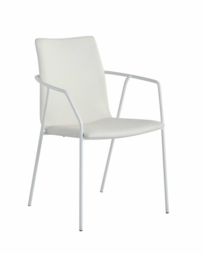 ALICIA Contemporary White Upholstered Arm Chair