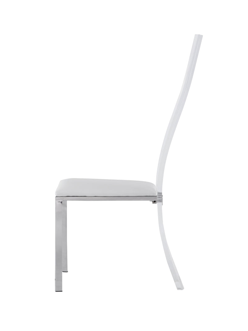 LAYLA Contemporary Acrylic High-Back Upholstered Side Chair