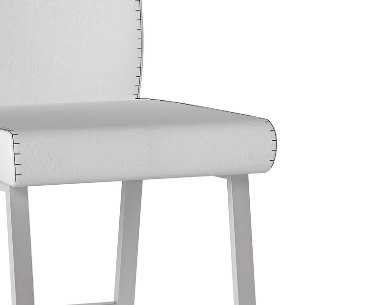GWEN Contemporary Counter Height Stool w/ Highlight Stitching