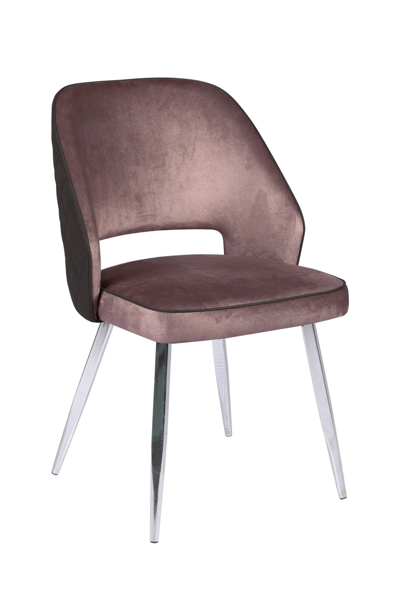 LESLIE Contemporary 2-Tone Open Back 2-Tone Side Chair