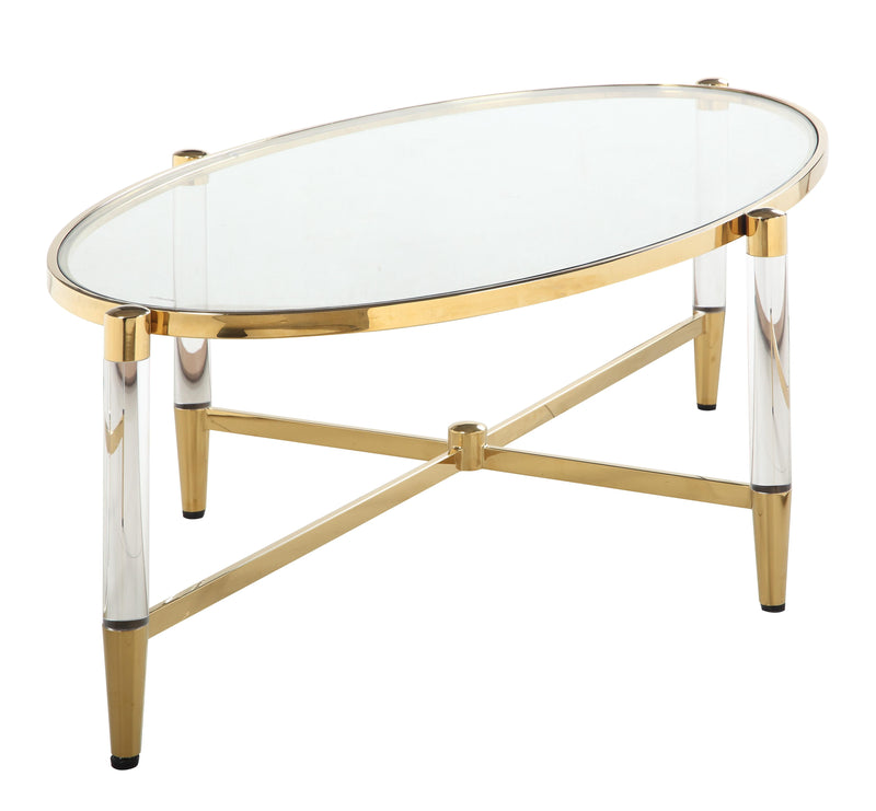 DENALI Oval Tempered Glass Cocktail Table