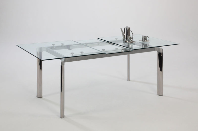 TARA Modern Extendable Clear Glass Dining Table