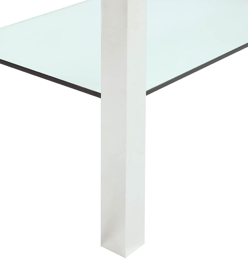 5080 Contemporary Rectangular Glass & Stainless Steel Cocktail Table