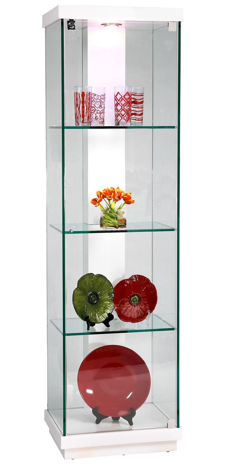 6633 CUR Modern Glass Curio w/ LED Light & 3 Glass Shelves image