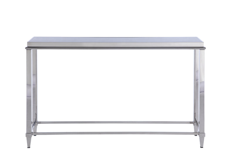 2035 Contemporary Sofa Table w/ Glass Top & Gray Trim