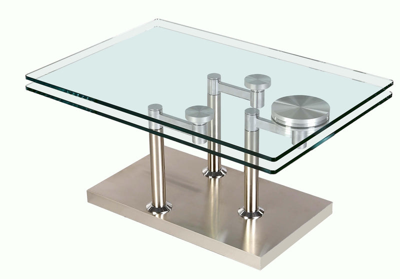 8164 Contemporary Dual Glass Top Cocktail Table