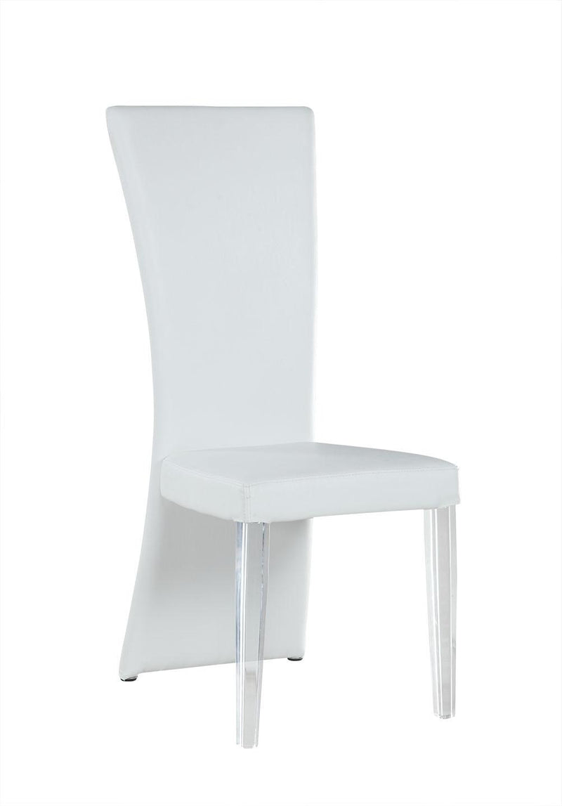 SIENA Contemporary High-Back Side Chair w/ Acrylic Legs