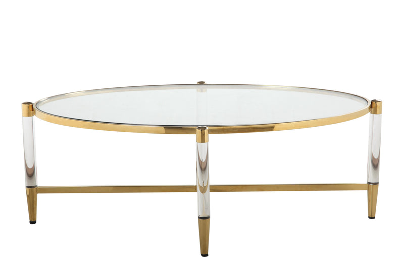 DENALI Oval Tempered Glass Cocktail Table