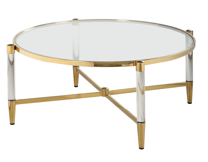 DENALI Round Tempered Glass Cocktail Table