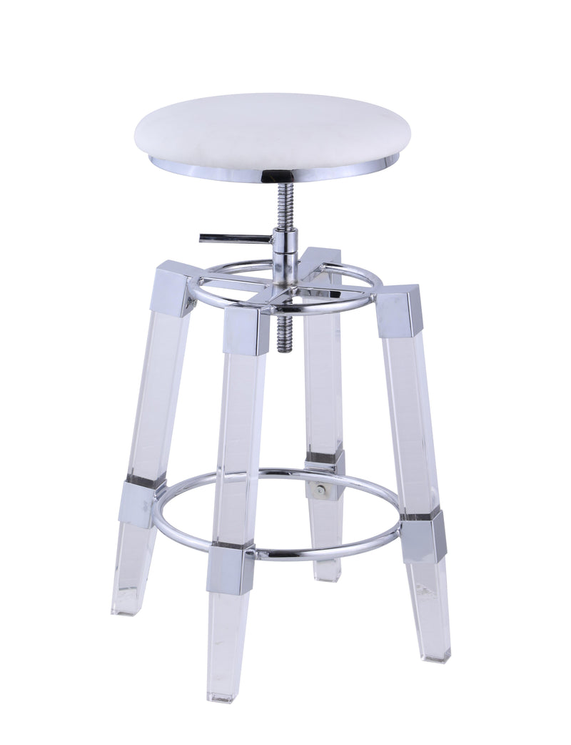 4038-AS Contemporary Rotation-Adjustable Stool w/ Upholstered Seat