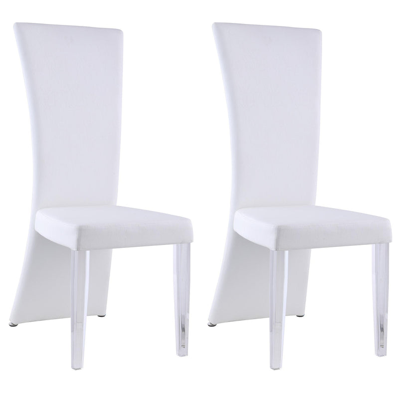 SIENA Contemporary High-Back Side Chair w/ Acrylic Legs