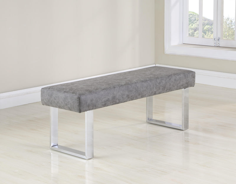 GENEVIEVE Modern Gray Upholstered Bench