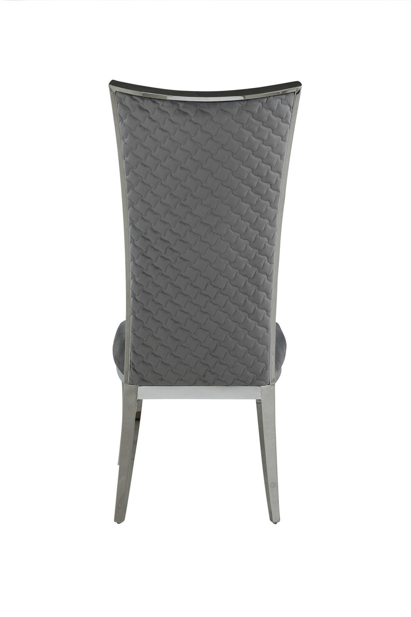 ISABEL High Back Upholstered Chair w/ Stainless Steel Frame