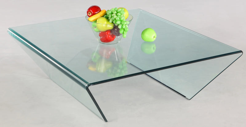 72102 39" x 41" Square Bent Glass Cocktail Table image