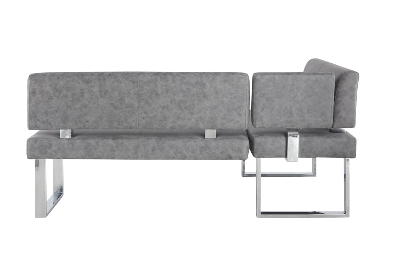 GENEVIEVE Modern Gray Reversible Upholstered Nook