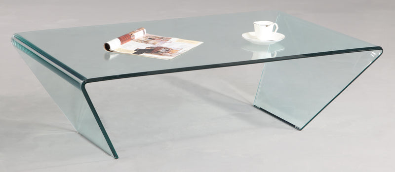 72102 28" x 45" Rectanglular Bent Glass Cocktail Table image