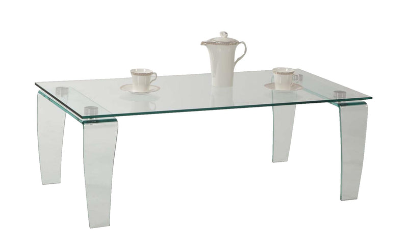 VERA Contemporary All-Glass Rectangular Cocktail Table