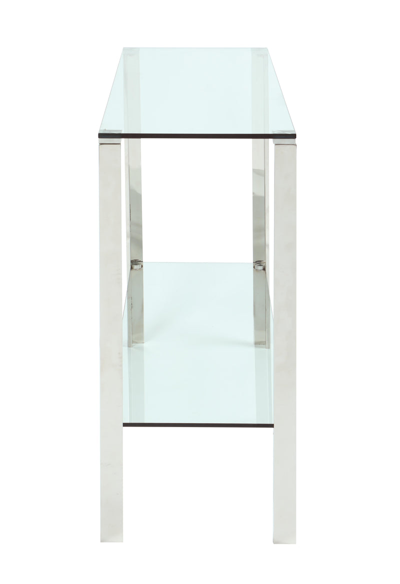 5080 Contemporary Rectangular Glass & Stainless Steel Sofa Table