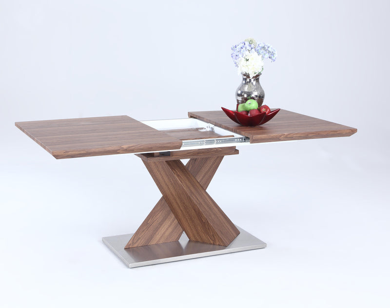 BETHANY Modern Extendable Walnut Veneer Dining Table