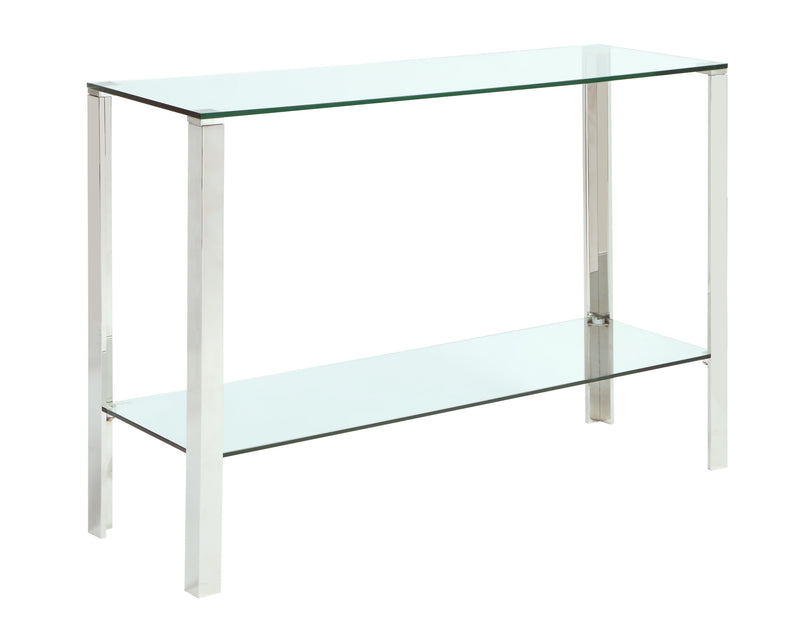 5080 Contemporary Rectangular Glass & Stainless Steel Sofa Table