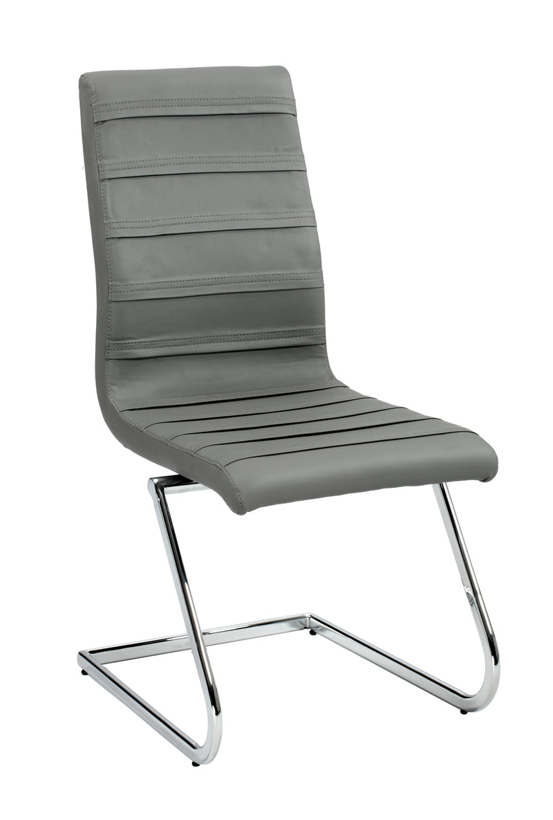 JANET Contemporary Cantilever Side Chair w/ Double Stitching