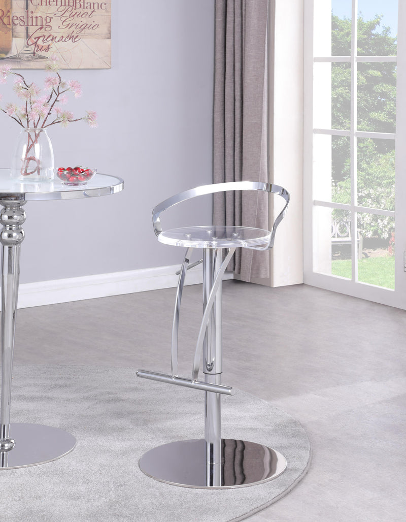 4928-AS Contemporary Pneumatic-Adjustable Stool w/ Solid Acrylic Seat image