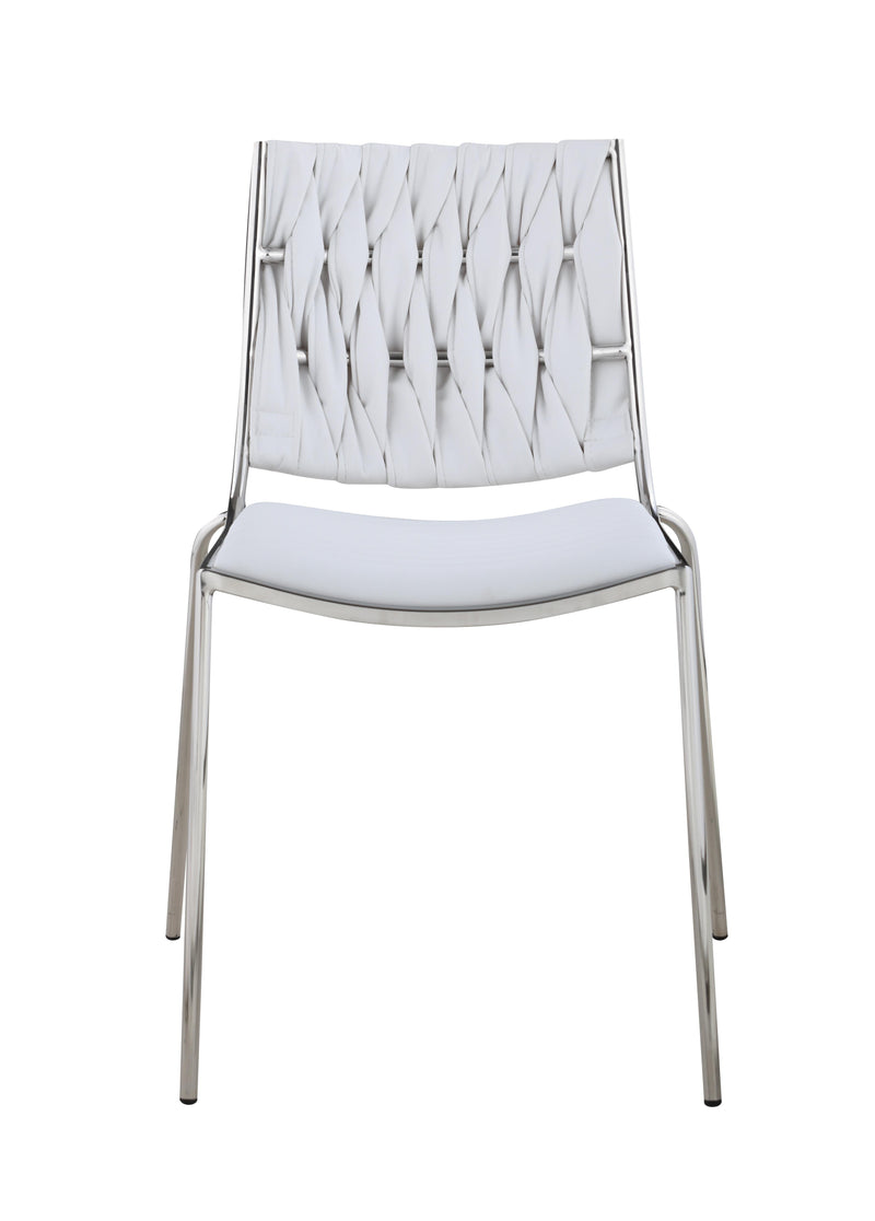 TAYLOR Contemporary Stackable Side Chair w/ Weave Back