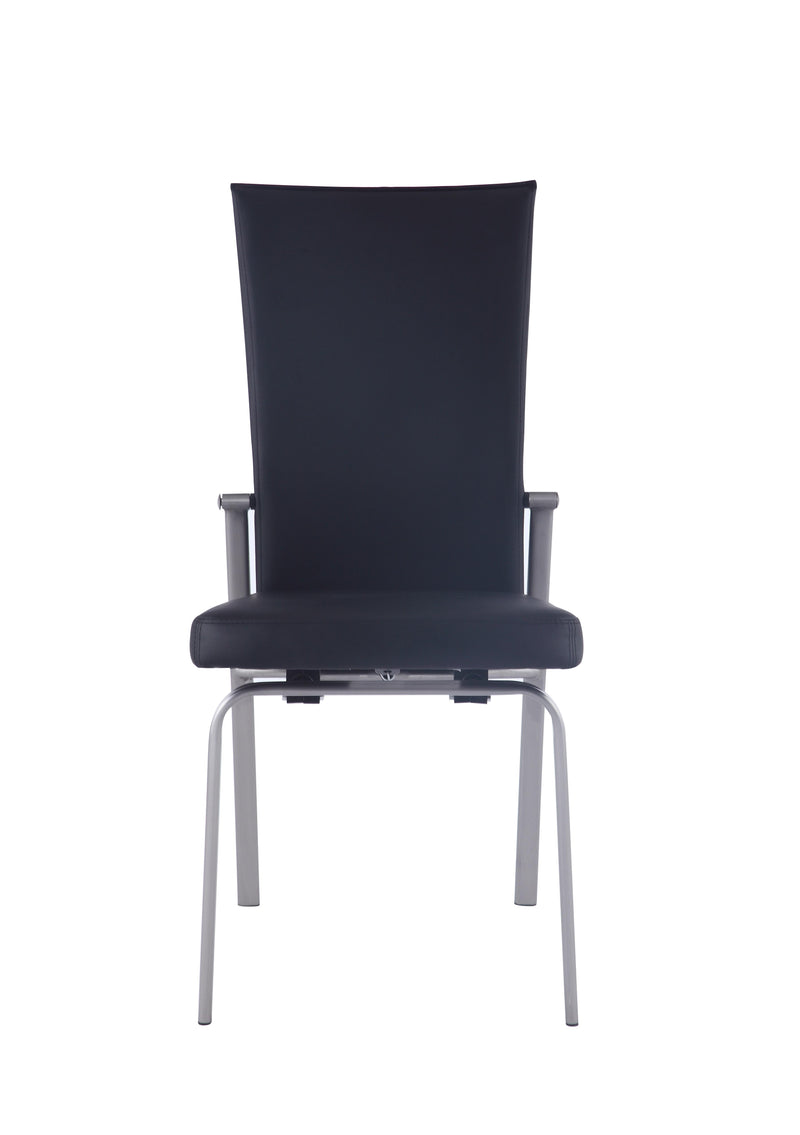 MOLLY Contemporary Motion-Back Side Chair w/ Brushed Steel Frame