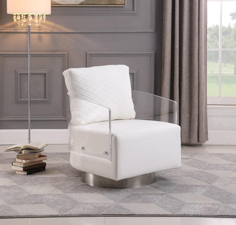 CIARA Contemporary Acrylic Back Swiveling Accent Chair
