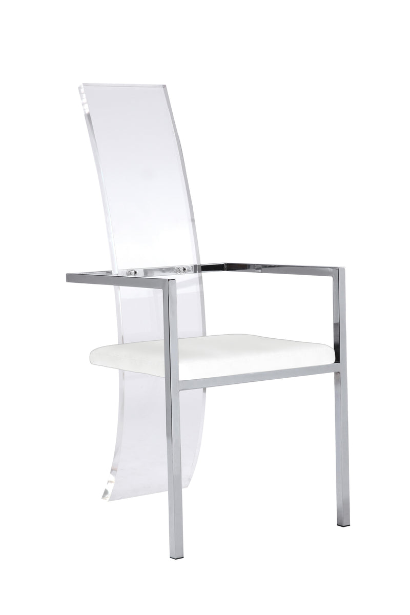 LAYLA Contemporary Acrylic High-Back Upholstered Arm Chair