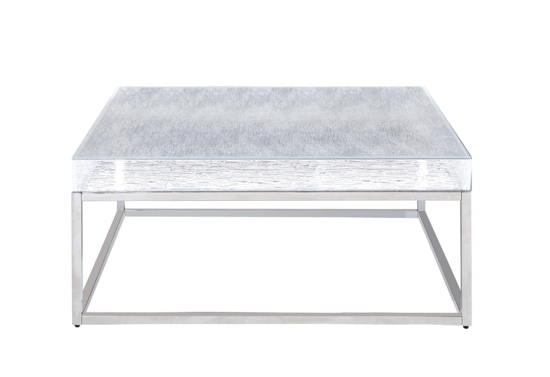 VALERIE-OCC Contemporary Square Cocktail Table w/ Acrylic Top & Steel Frame