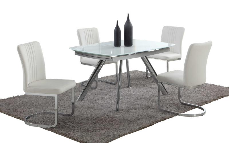 ALINA Extendable Dining Table w/ Starphire Glass Top