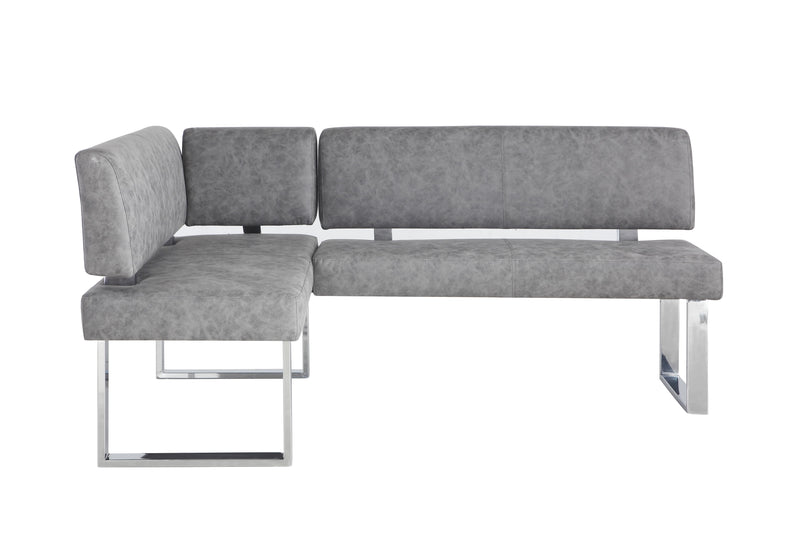 GENEVIEVE Modern Gray Reversible Upholstered Nook