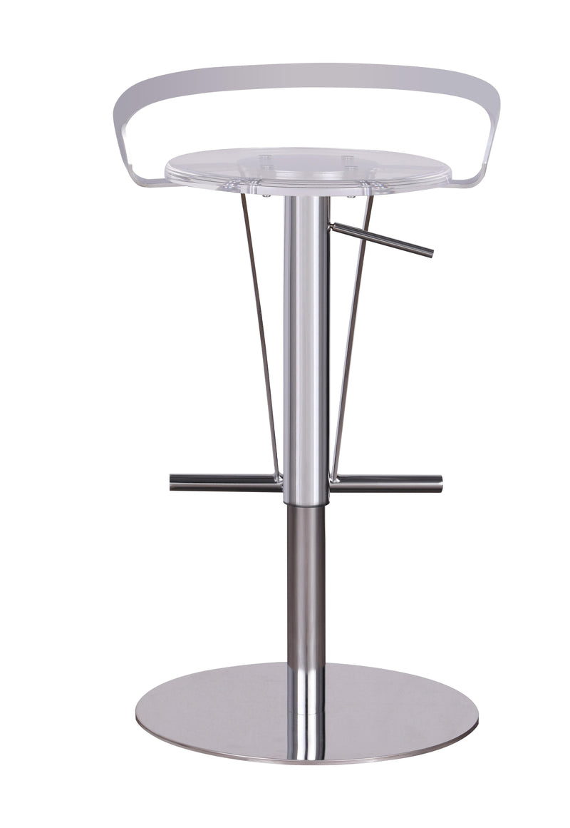 4928-AS Contemporary Pneumatic-Adjustable Stool w/ Solid Acrylic Seat