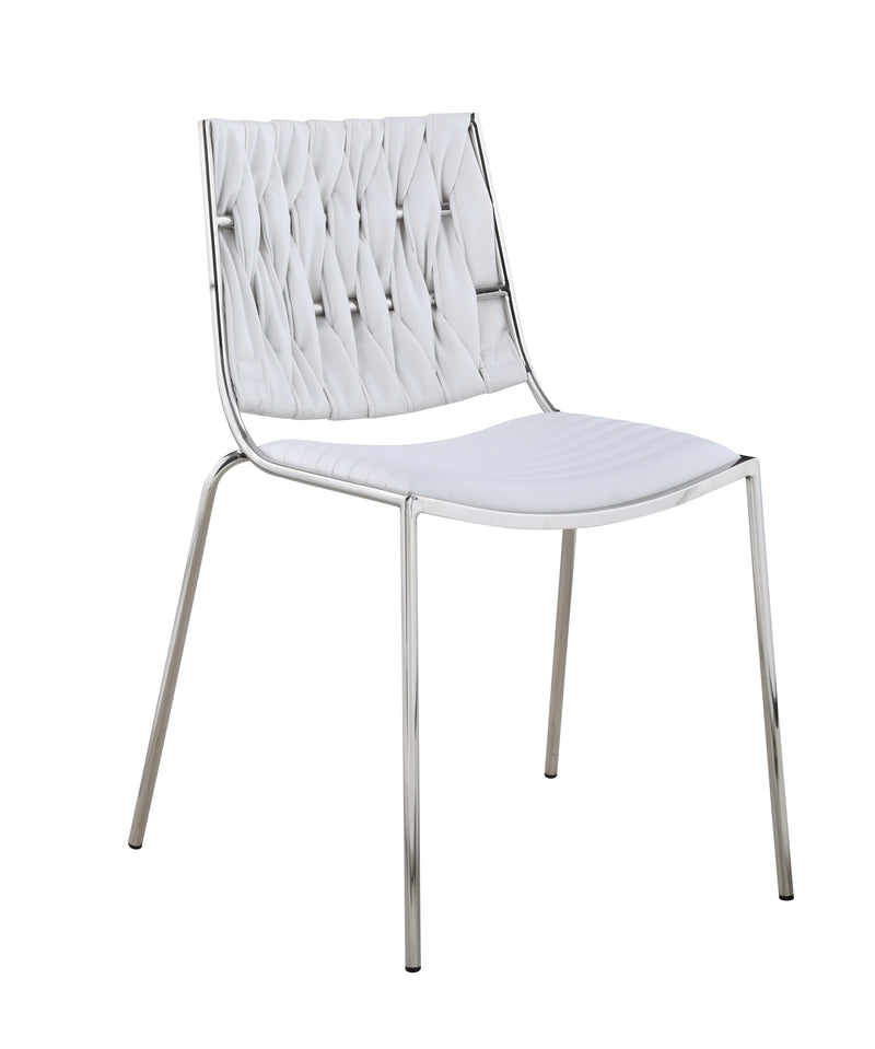 TAYLOR Contemporary Stackable Side Chair w/ Weave Back