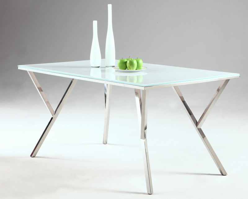 JADE Modern Starphire Glass Top Dining Table