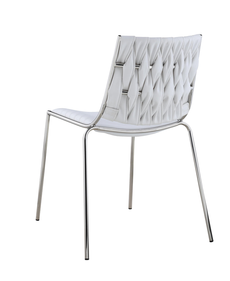 TAYLOR Contemporary Stackable Side Chair w/ Weave Back