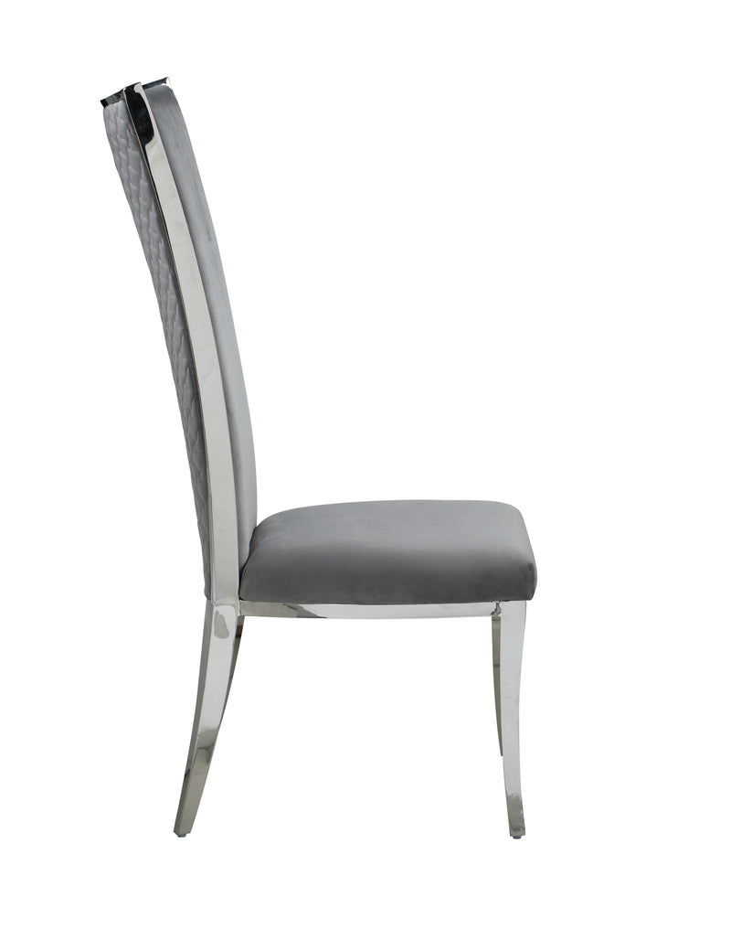 ISABEL High Back Upholstered Chair w/ Stainless Steel Frame