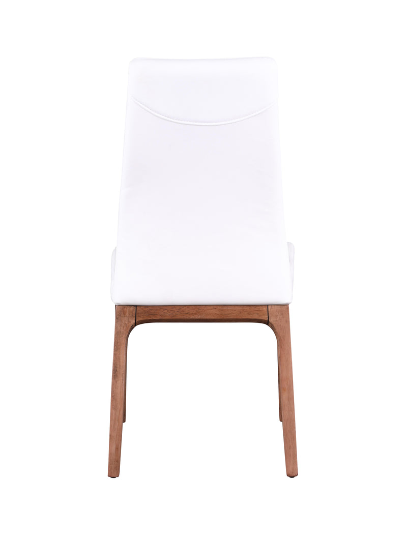 ESTHER Modern Contour Back Upholstered Side Chair w/ Solid Wood Base